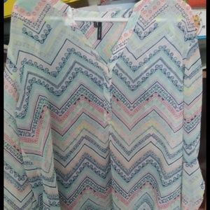 Colorful Sheer Blouse